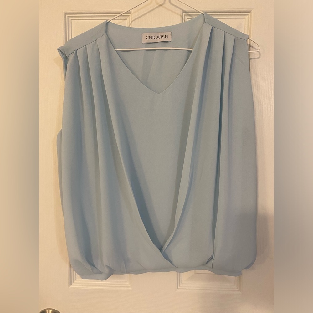 ChicWish Flowy Light Blue Tank Top